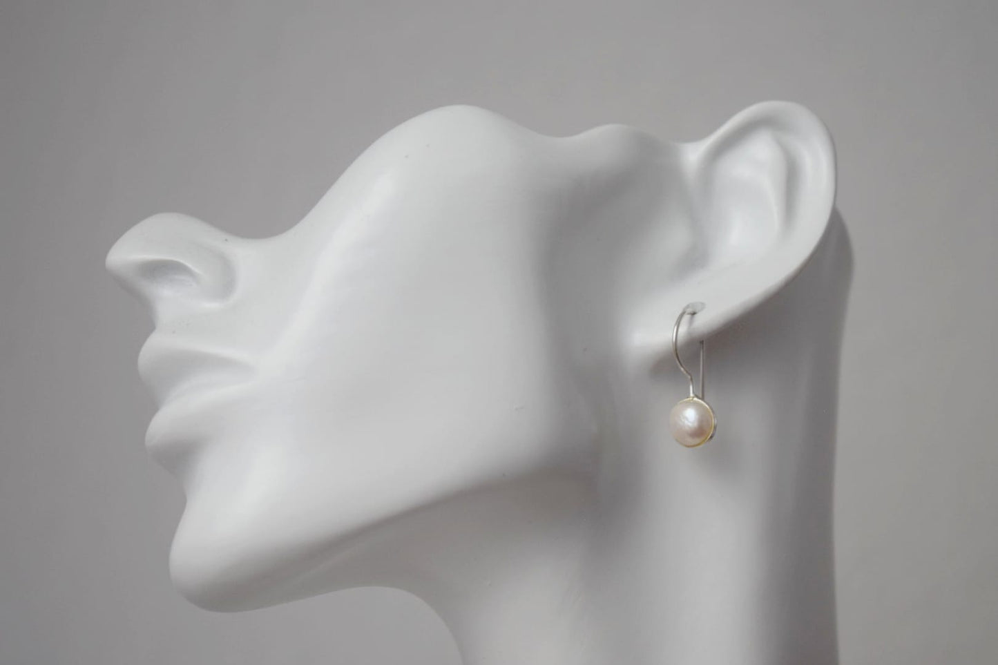 Natural Pearl Earrings Sterling Silver, Simple Pearl Drop Wedding Earrings, Lightweight Earrings, Bridesmaid Gifts, Mother's day gift