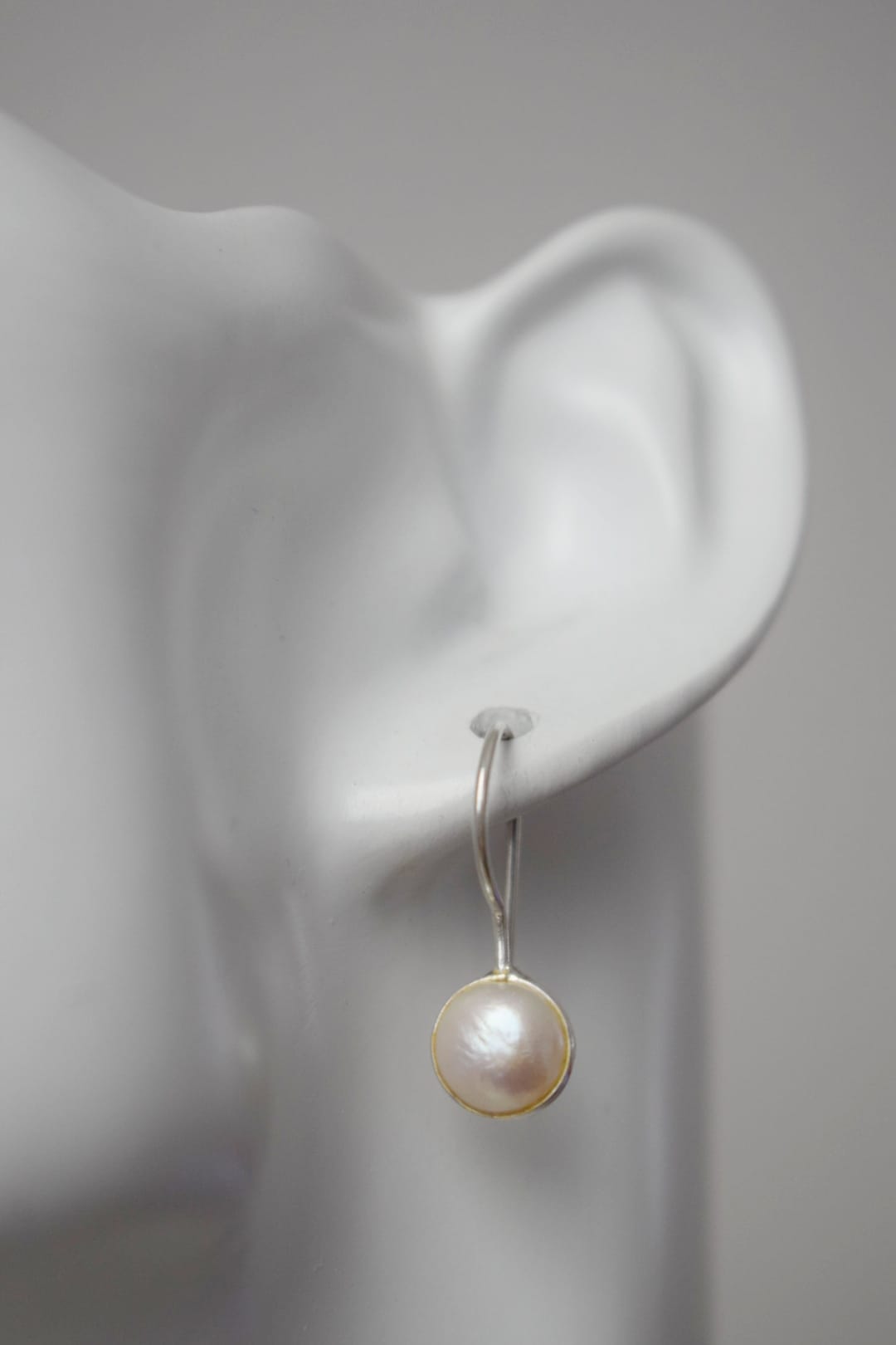 Natural Pearl Earrings Sterling Silver, Simple Pearl Drop Wedding Earrings, Lightweight Earrings, Bridesmaid Gifts, Mother's day gift