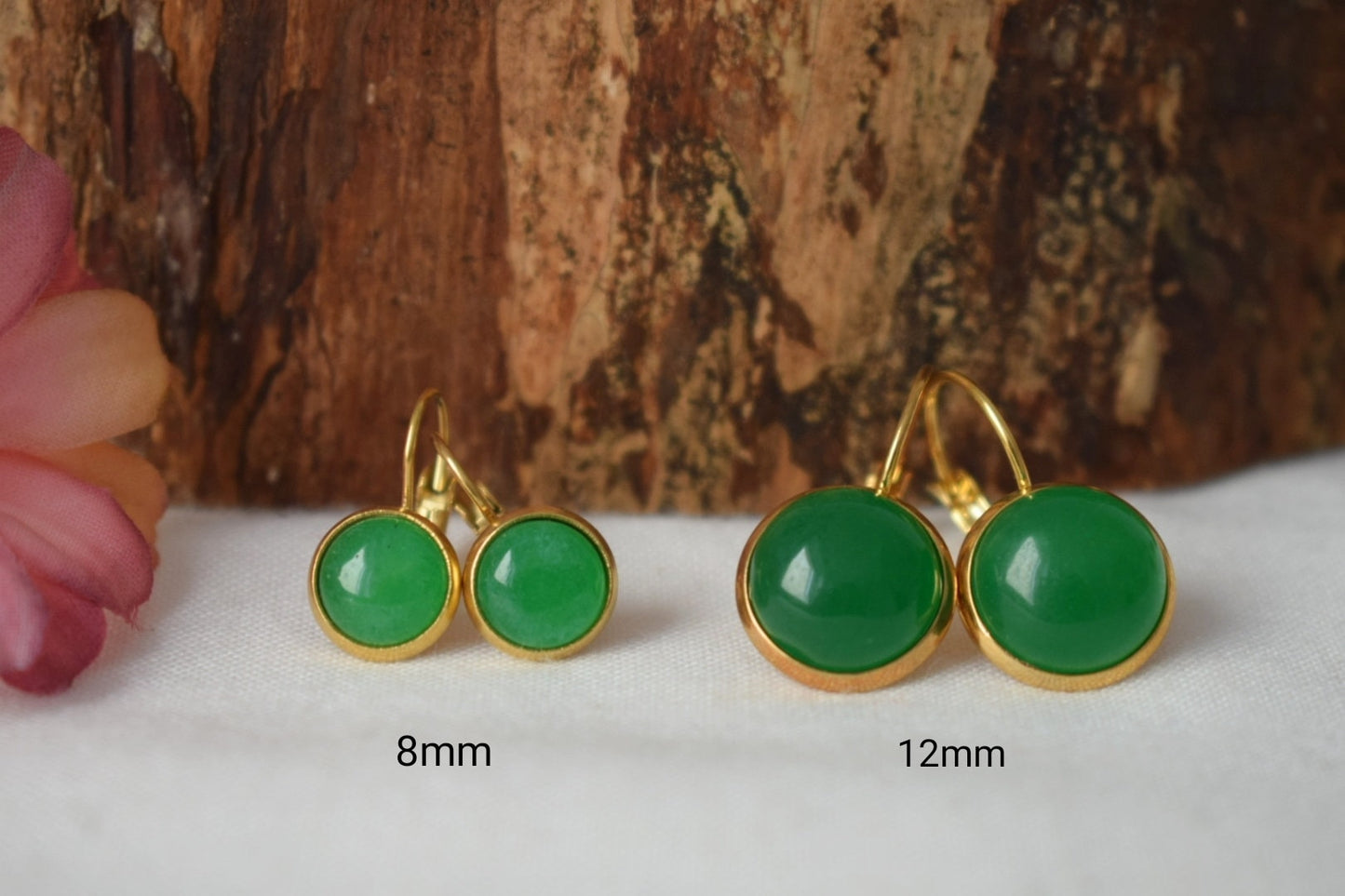 Grüner Jade Anhänger minimalistische Halskette Gold für Frauen, grüne Halskette, 10mm Anhänger Halskette, grüner Edelstein Halskette Anhänger, Geschenk für Sie