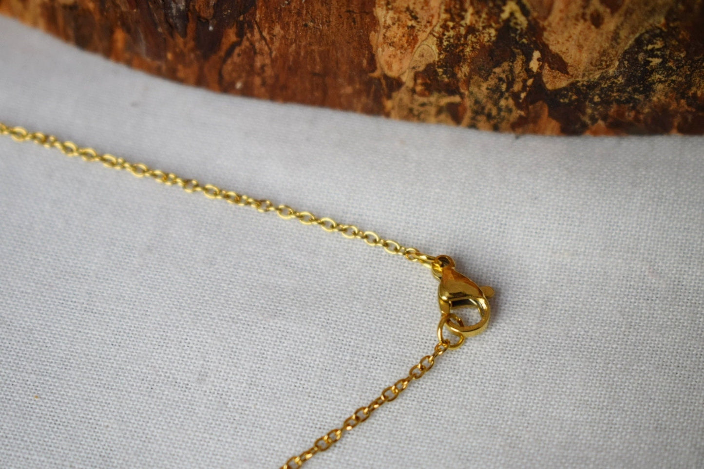 Faceted Tiger Eye Necklace: 18k Gold Plated Stainless Steel Jewelry