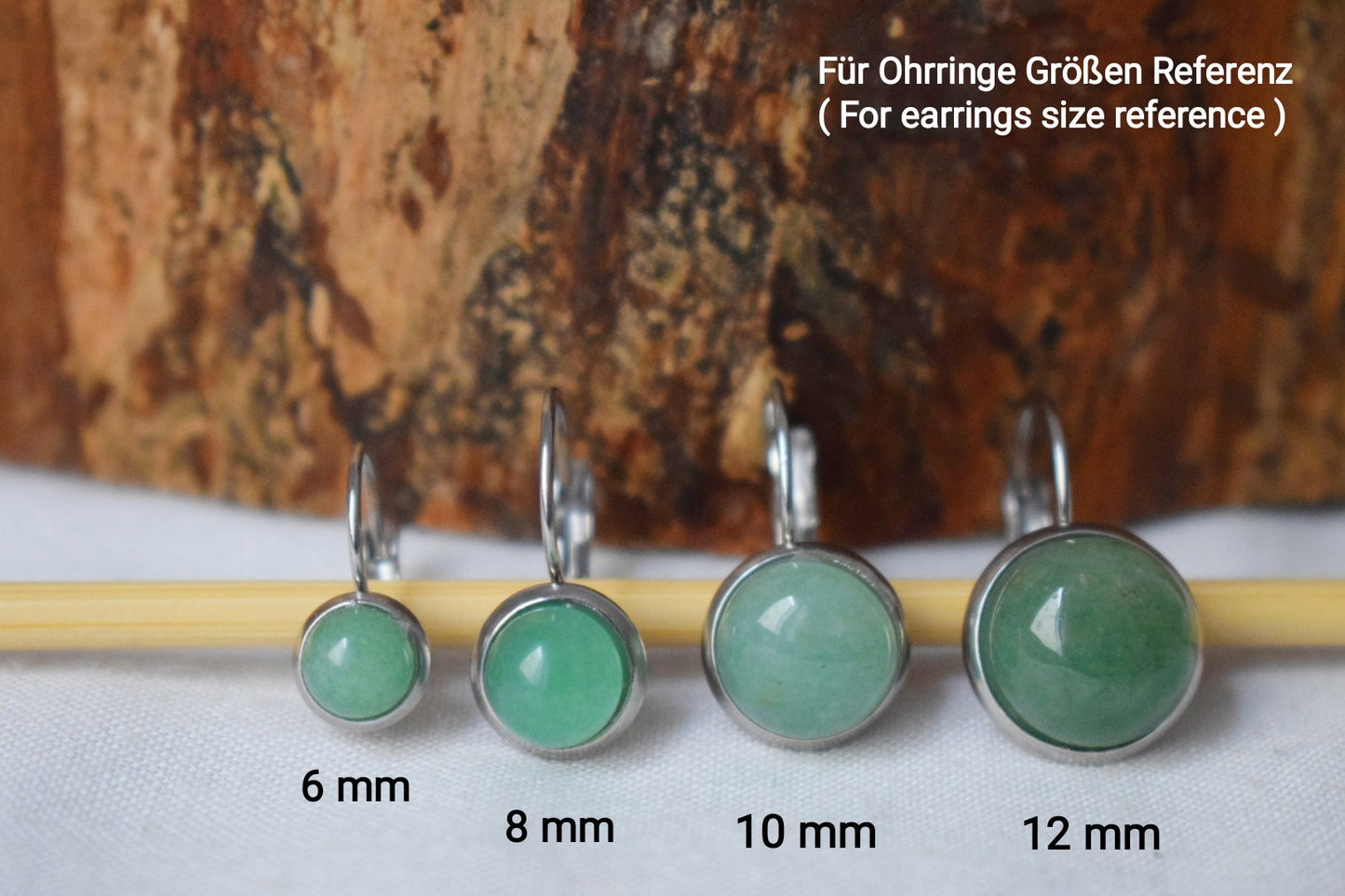 Malachit Ohrringe, Grüne Edelstein Ohrringe, 10mm Lever Back Ohrringe, Kleine Boho Ohrringe, Malachit Schmuck, Geschenk für Sie