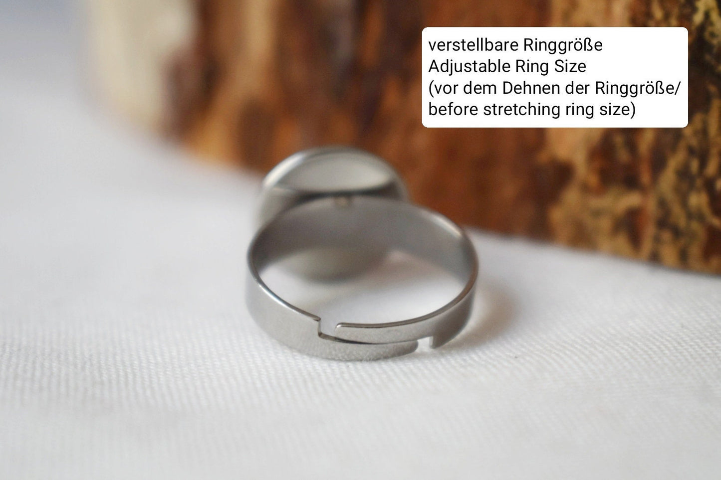 Tigerauge Ring Damen, Braungold Stein Ring, Verstellbarer Edelstein Statement Alltäglicher Rundring, Edelstahl, Tigerauge Schmuck, Geschenk