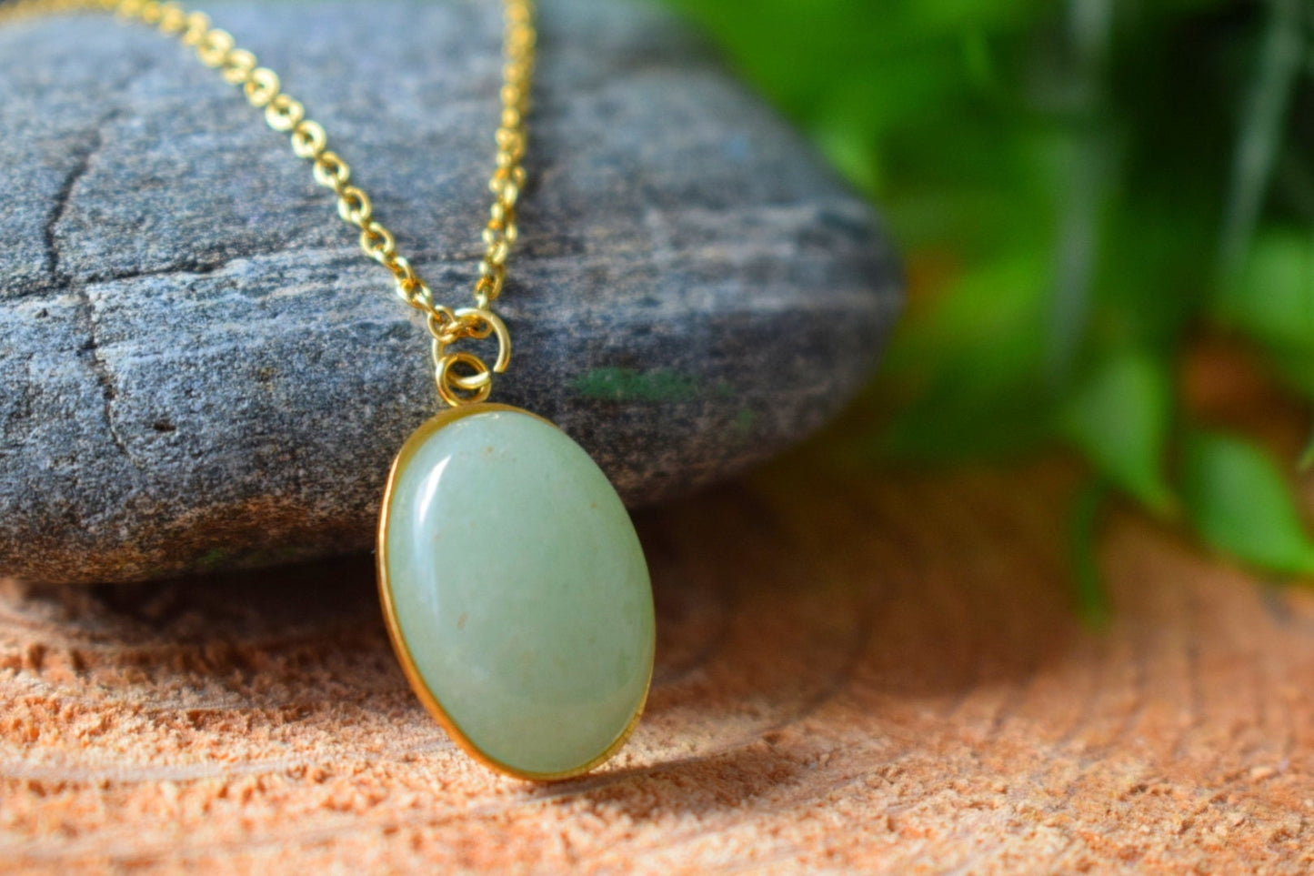 Aventurin Ohrringe baumeln gold oval für Frauen, Edelstein grüne Aventurin Ohrringe, Lange hängende Stein Ohrringe, Aventurin Schmuck, Geschenk