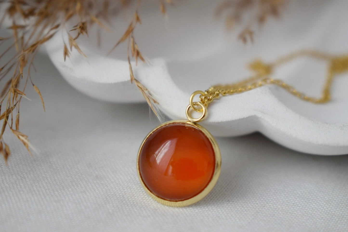 Rote Achatkette für Frauen - Handgefertigter Edelsteinschmuck für Frauen - Statement-Halskette aus Stein - Boho-Chic-Geschenk, bestes Schmuckgeschenk für Sie