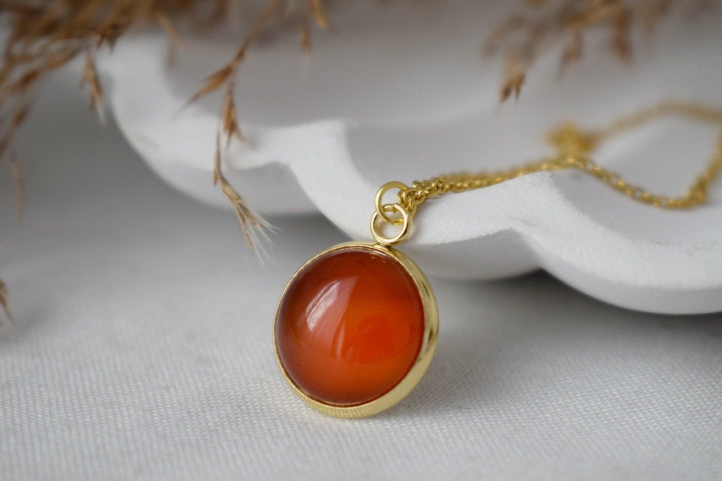 Rote Achatkette für Frauen - Handgefertigter Edelsteinschmuck für Frauen - Statement-Halskette aus Stein - Boho-Chic-Geschenk, bestes Schmuckgeschenk für Sie