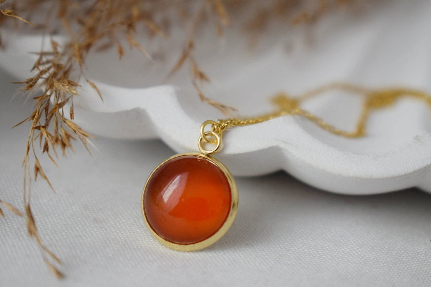 Rote Achatkette für Frauen - Handgefertigter Edelsteinschmuck für Frauen - Statement-Halskette aus Stein - Boho-Chic-Geschenk, bestes Schmuckgeschenk für Sie