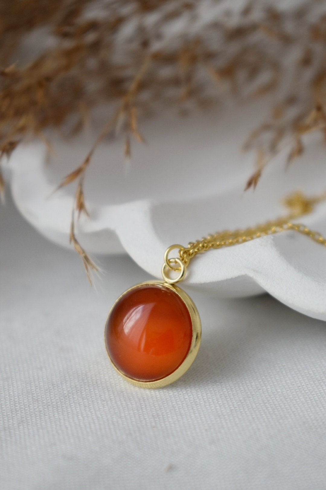 Rote Achatkette für Frauen - Handgefertigter Edelsteinschmuck für Frauen - Statement-Halskette aus Stein - Boho-Chic-Geschenk, bestes Schmuckgeschenk für Sie