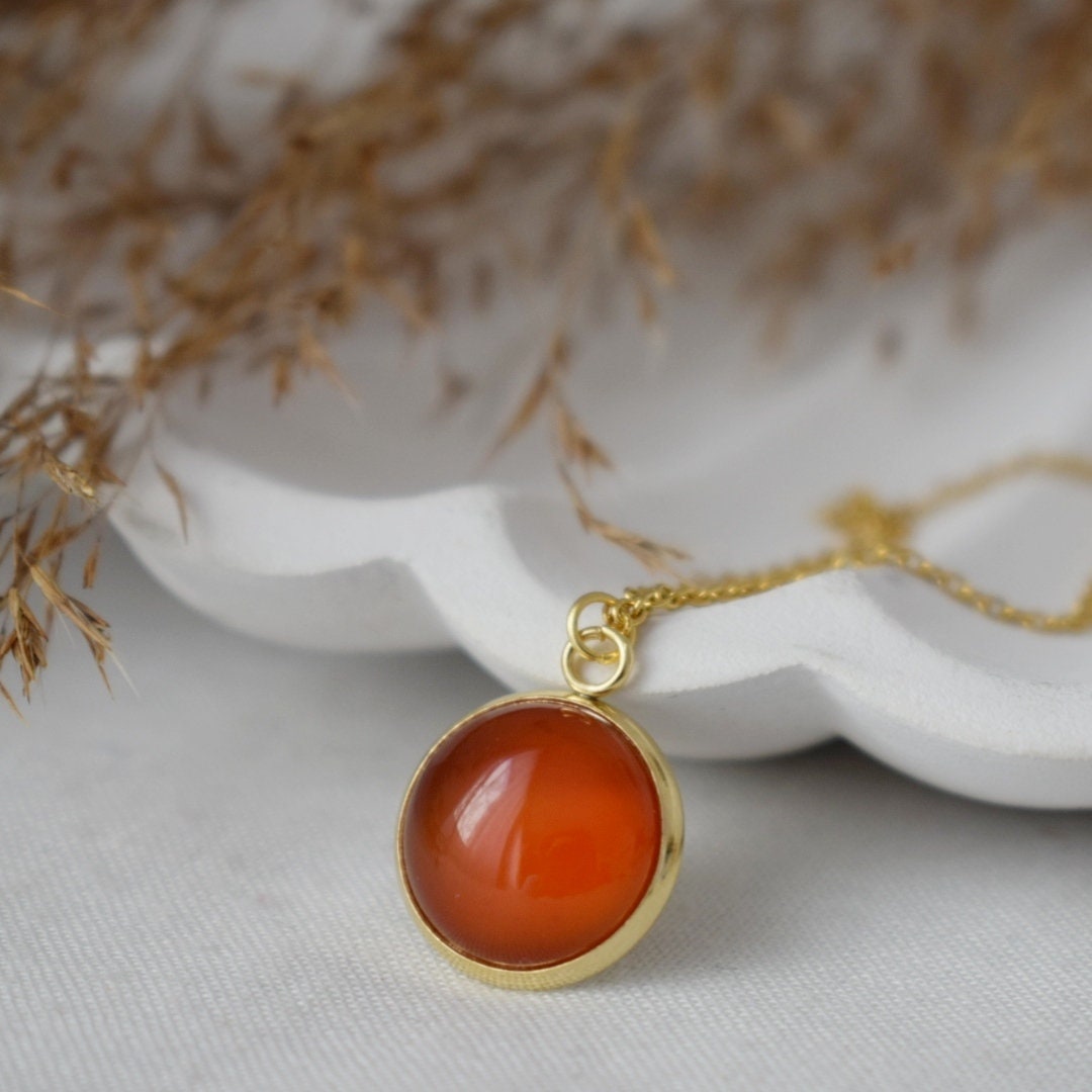 Rote Achatkette für Frauen - Handgefertigter Edelsteinschmuck für Frauen - Statement-Halskette aus Stein - Boho-Chic-Geschenk, bestes Schmuckgeschenk für Sie