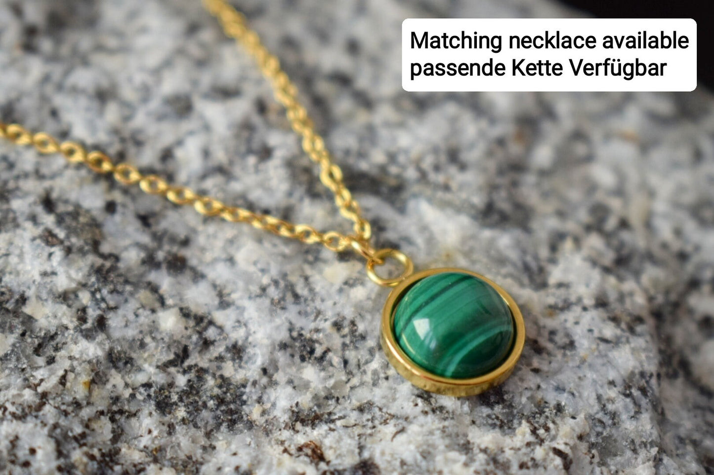 Mini Malachite Stud Earrings: Natural stone, 18k Gold Plated, Green Gemstone Jewelry