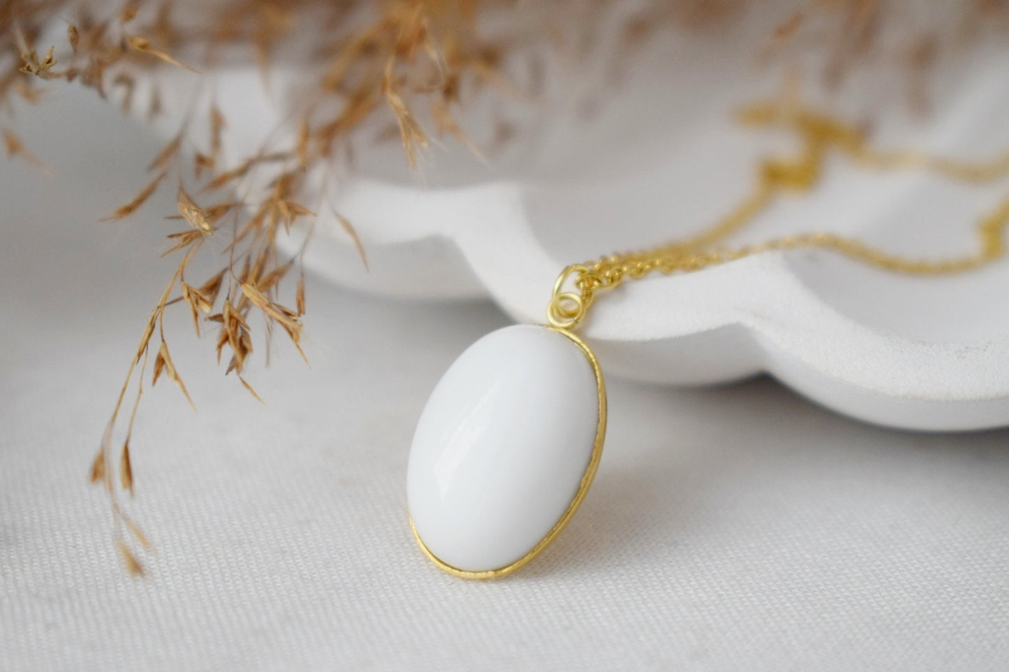 White jade earrings, Huggie hoops, Oval gemstone dangle earrings, Hanging stone earrings, Jade gold plated jewelry, Gifts for women