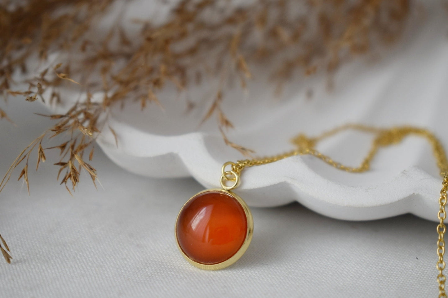 Rote Achatkette für Frauen - Handgefertigter Edelsteinschmuck für Frauen - Statement-Halskette aus Stein - Boho-Chic-Geschenk, bestes Schmuckgeschenk für Sie