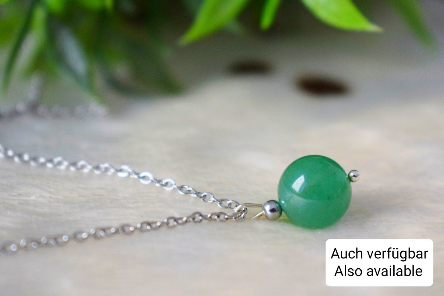 Hängende Ohrringe aus Sterlingsilber mit grünem Edelstein Aventurin, Perlen-Huggies, Hängende Kugelstein-Ohrringe, Schmuckgeschenk für Sie