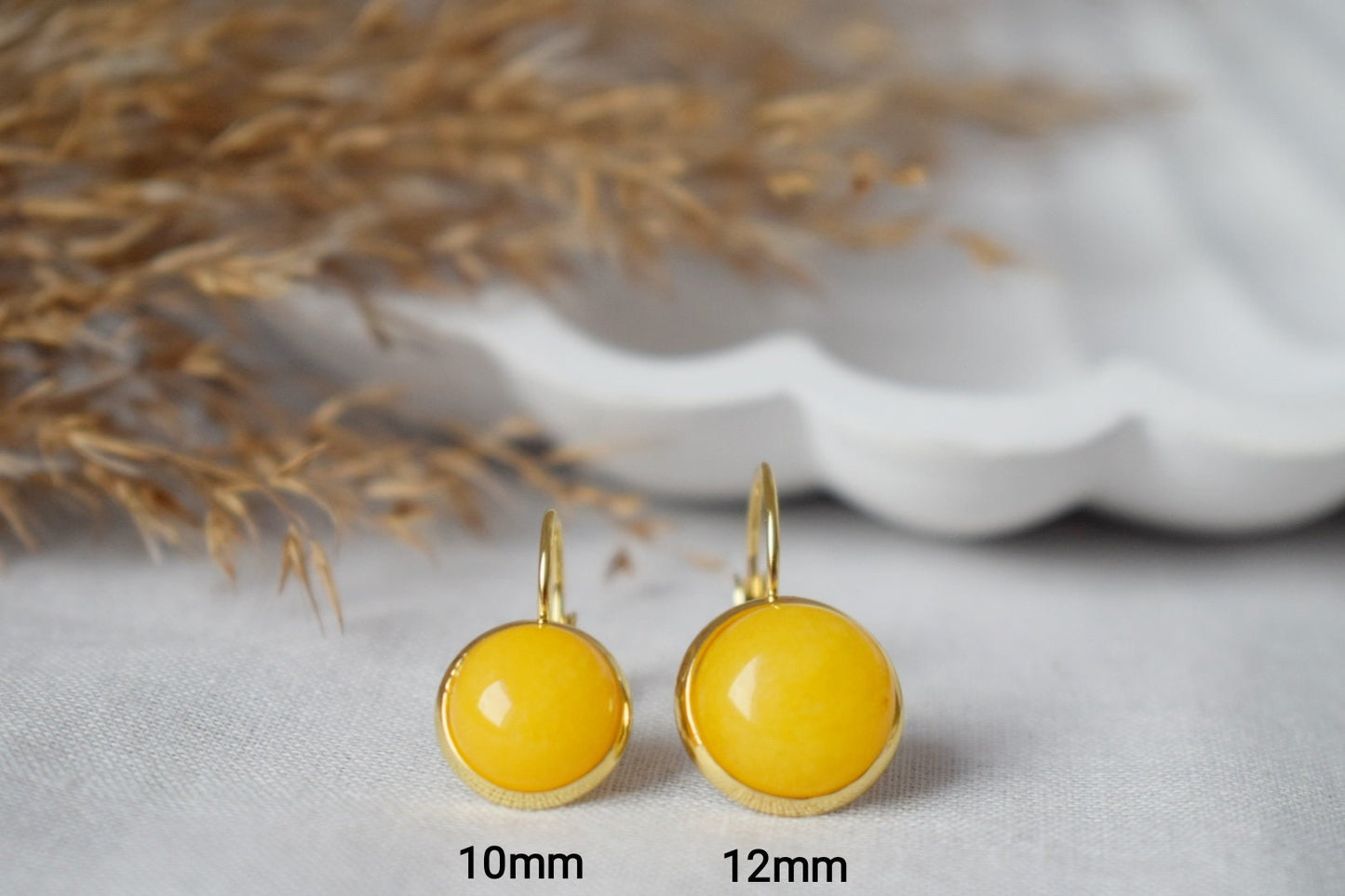 Gelbe Jade Ohrringe Gold, Edelstein Tropfen und Baumeln Ohrringe, Gelbe Stein Hebel zurück Ohrringe, Hängende Ohrringe, Schmuck Geschenk für Frauen