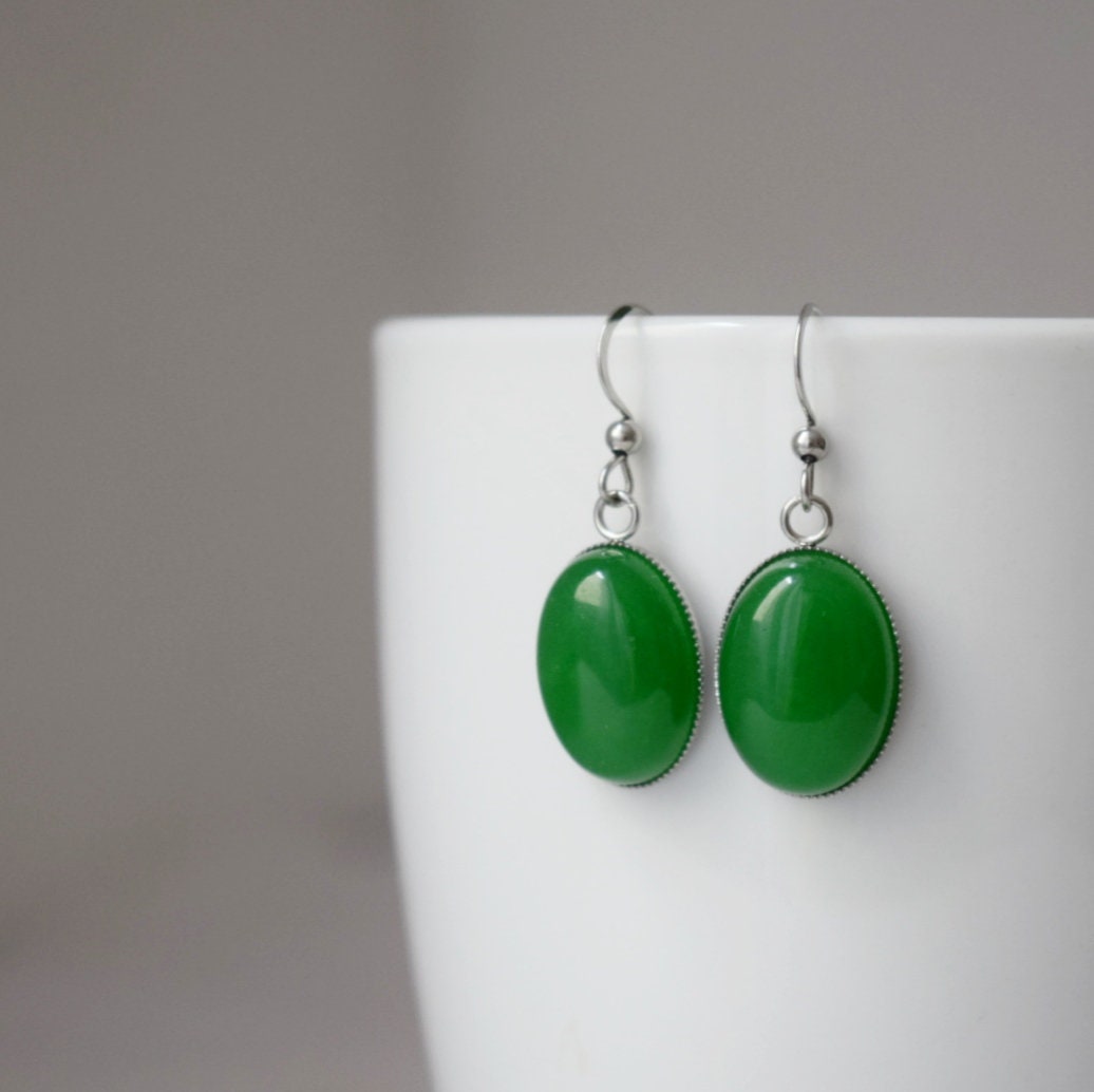 Grüne Jade Anhänger Halskette Silber für Frauen, Oval, Grüne Halskette, Grüne Edelstein Halskette, Jade Anhänger, handgefertigtes Schmuckgeschenk für Sie