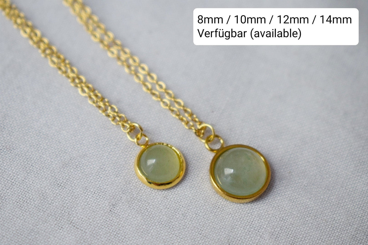 Kleine Aventurin Ohrstecker, 8mm Massive Gold Ohrstecker, Grüne Edelstein Ohrringe, Basic Ohrringe, August Geburtsstein Geschenk, Minimalistischer Schmuck