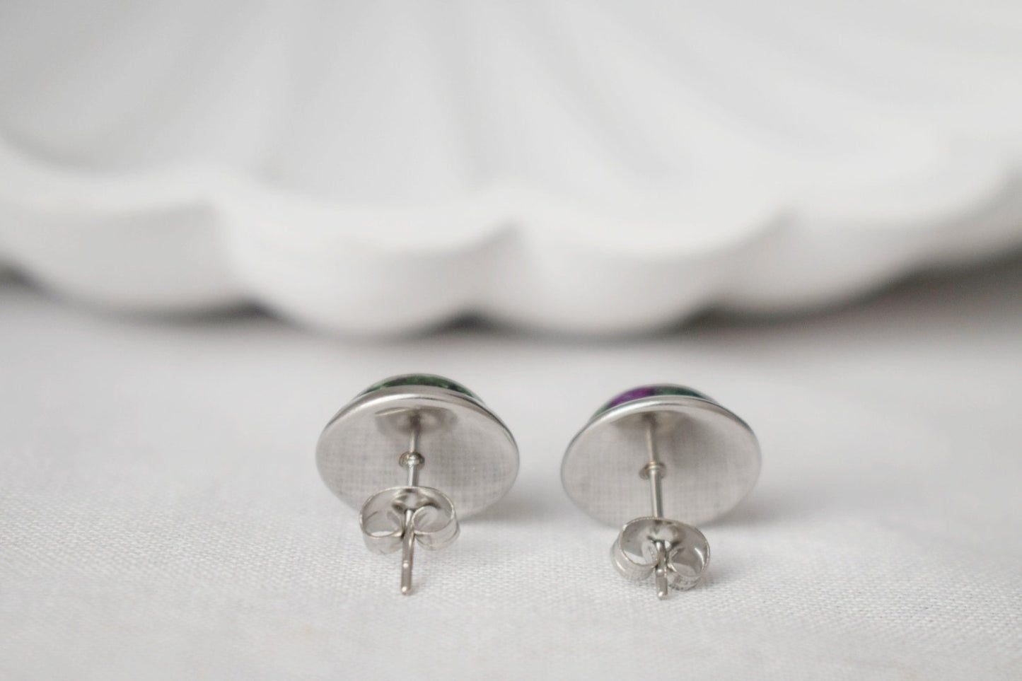 Türkise Ohrstecker, 12mm Edelstein Ohrstecker, Blaue Ohrstecker, Leichte Ohrringe, handgefertigter Schmuck, Geschenk für Frauen
