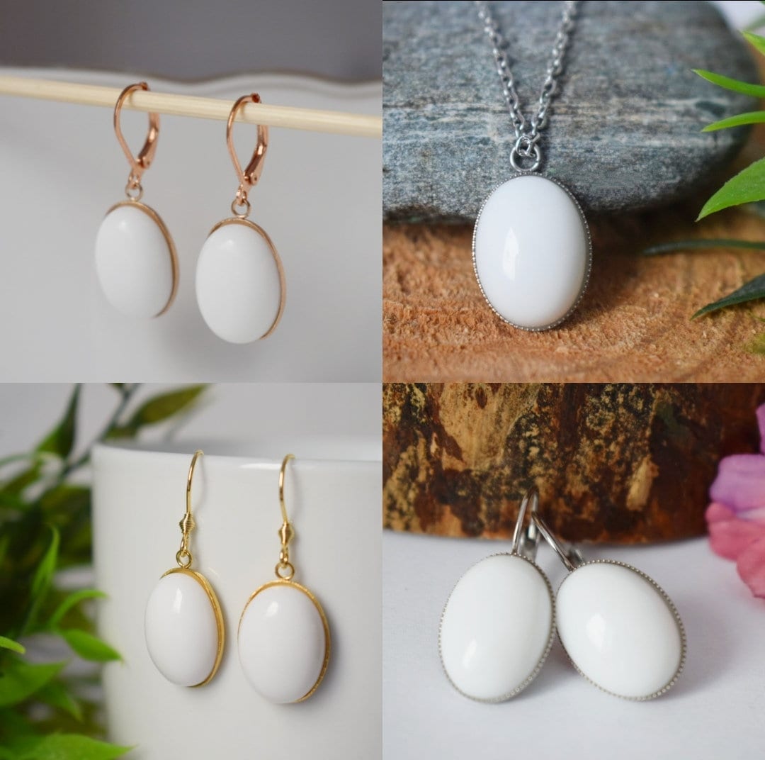 White jade necklace gold for women, White gemstone oval gold necklace, Long gold necklace, Jade pendant, Handmade jewelry, Gift gift for her