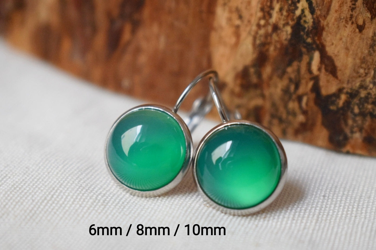 Krone Grüner Achat Ring, Edelstein Verstellbarer Ring, Alltäglicher runder Stein Ring, Einzigartiger Schmuck, Geschenk für Sie