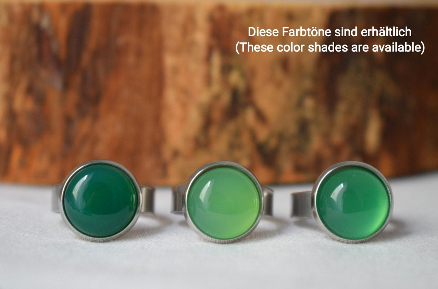 Grüner Achat Ring, Edelstein Verstellbarer Statement Ring, Stein Ring, Alltäglicher runder Kristall Ring, Achat Schmuck, Geburtstagsgeschenk für Sie