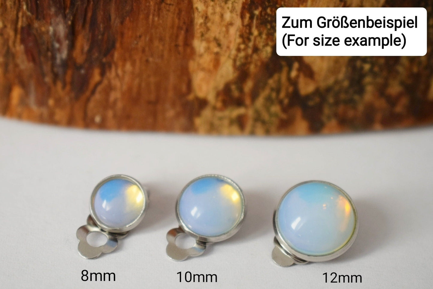 Ohrclips Lapislazuli, Ohrclips Edelstein, Lapis, Ohrclips blau, Lapis Ohrclips für Damen, Mädchen, Nicht durchbohrte Ohrringe