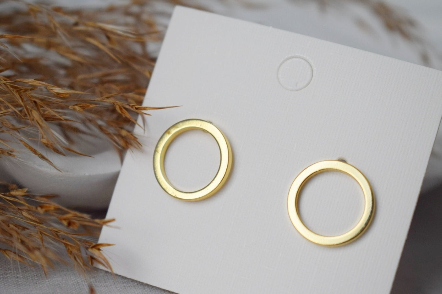 Offene Kreis Ohrstecker 18k vergoldet Ring Ohrstecker, zierliche Ohrringe, Unisex Schmuck GeschenkBestes Weihnachtsgeschenk