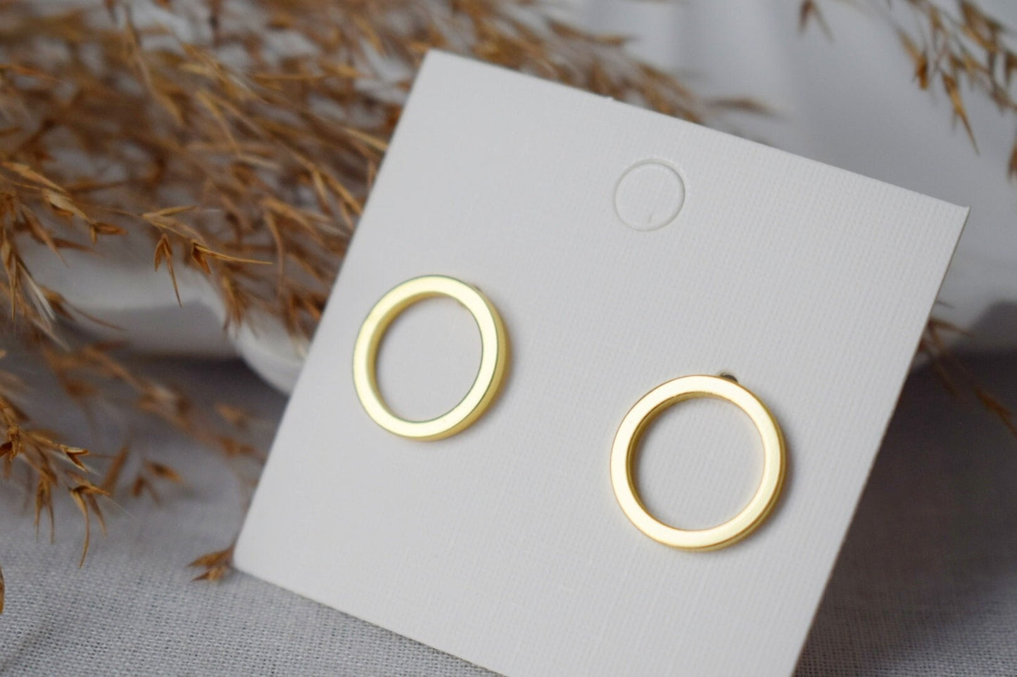 Offene Kreis Ohrstecker 18k vergoldet Ring Ohrstecker, zierliche Ohrringe, Unisex Schmuck GeschenkBestes Weihnachtsgeschenk