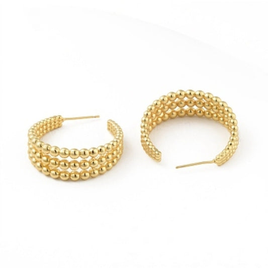 18k Gold C Form Creolen, Halbkreis Ohrstecker, C Form Ohrringe, Halbkreis Ohrringe, Statement Creolen, Moderne Ohrringe, Geschenk