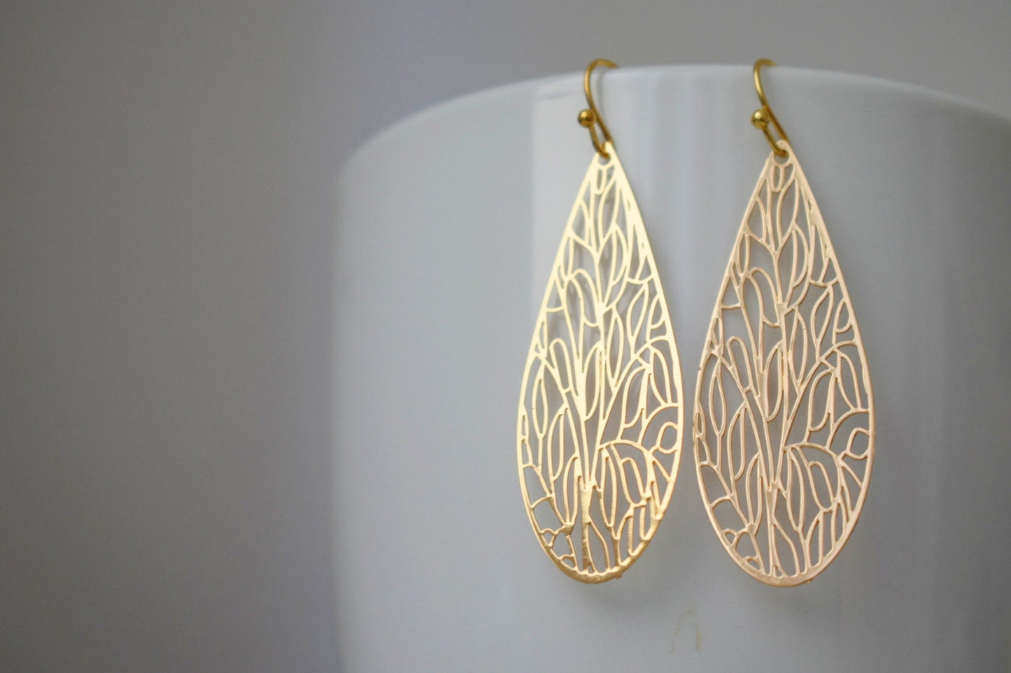 Ornament Tropfen Ohrringe, Boho Tropfen Ohrringe, Einzigartiger filigraner Schmuck, Geschenk für Sie