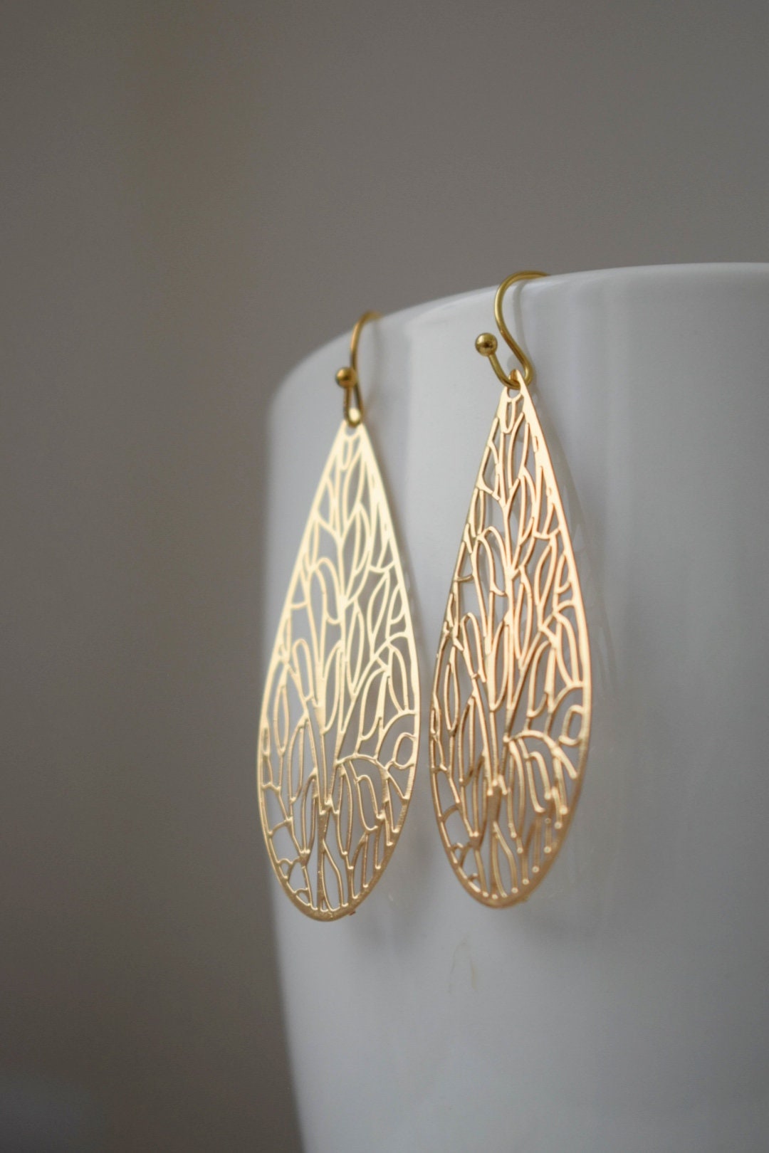 Ornament Tropfen Ohrringe, Boho Tropfen Ohrringe, Einzigartiger filigraner Schmuck, Geschenk für Sie