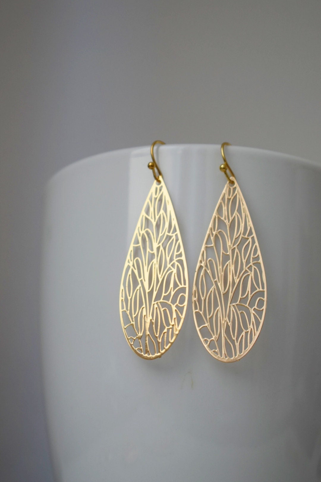 Ornament Tropfen Ohrringe, Boho Tropfen Ohrringe, Einzigartiger filigraner Schmuck, Geschenk für Sie