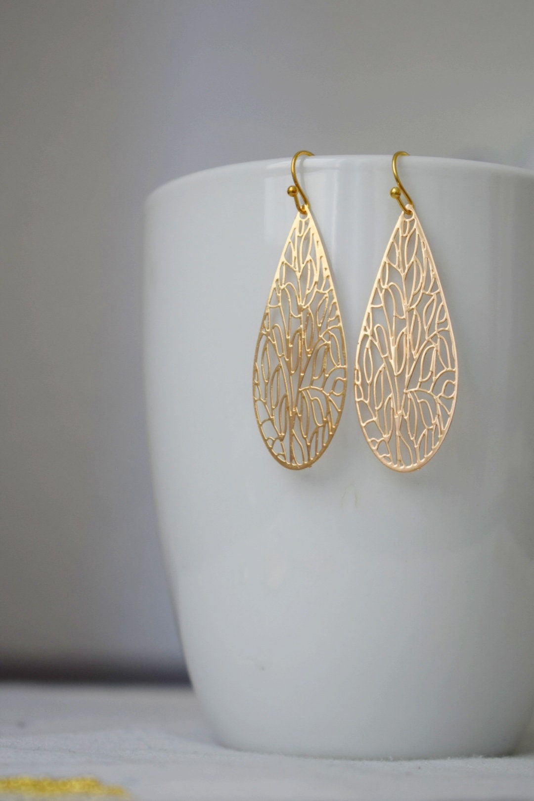 Ornament Tropfen Ohrringe, Boho Tropfen Ohrringe, Einzigartiger filigraner Schmuck, Geschenk für Sie