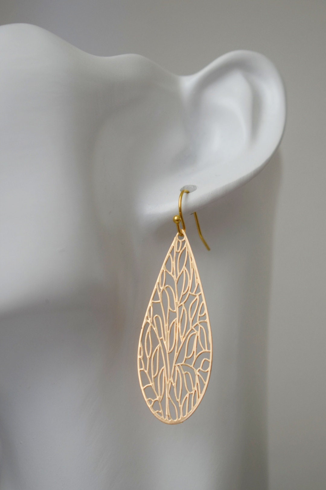 Ornament Tropfen Ohrringe, Boho Tropfen Ohrringe, Einzigartiger filigraner Schmuck, Geschenk für Sie