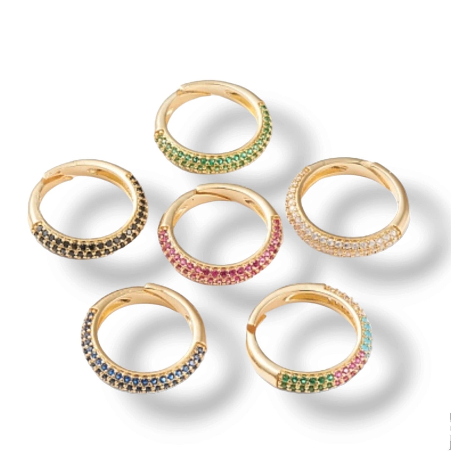 Verstellbarer Zirkonia Ring, Micro Pave Manschettenring, Verstellbarer offener Kristallring, Einzigartiger Zirkonia Schmuck, Geschenk für Sie
