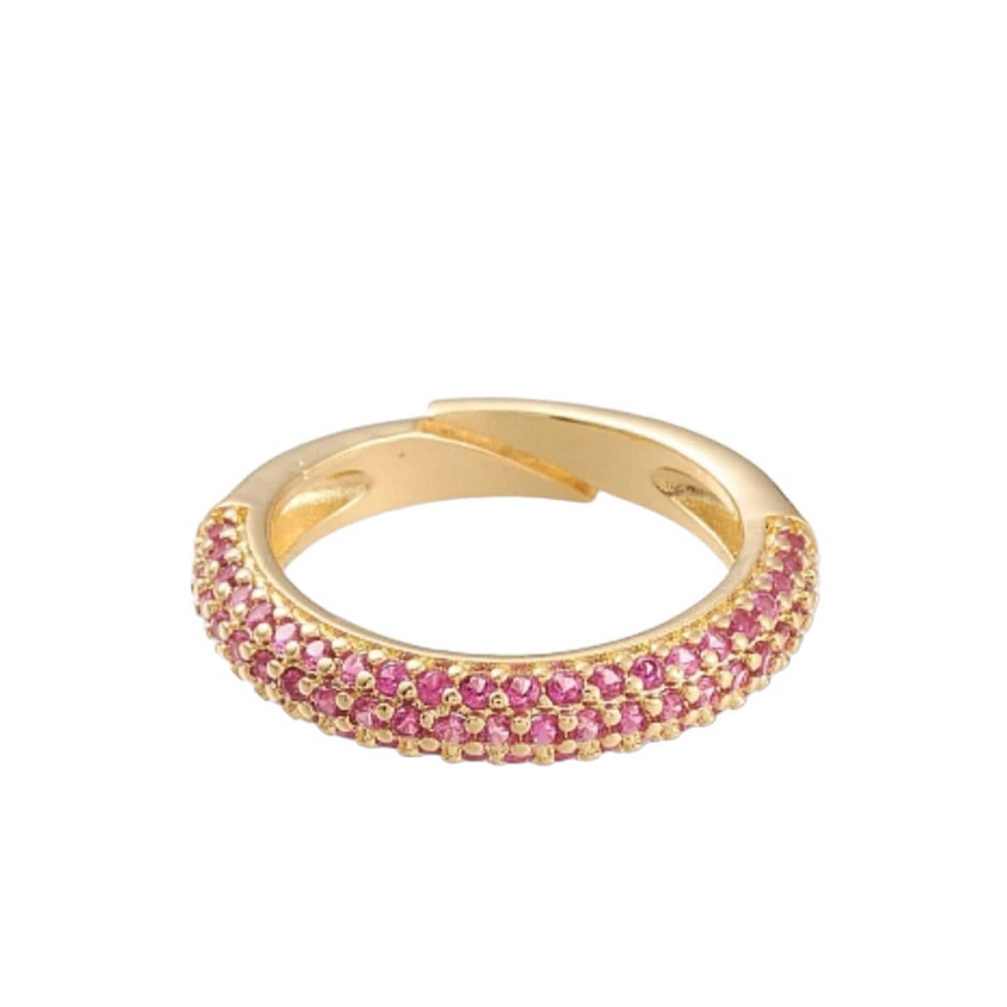 Verstellbarer Zirkonia Ring, Micro Pave Manschettenring, Verstellbarer offener Kristallring, Einzigartiger Zirkonia Schmuck, Geschenk für Sie