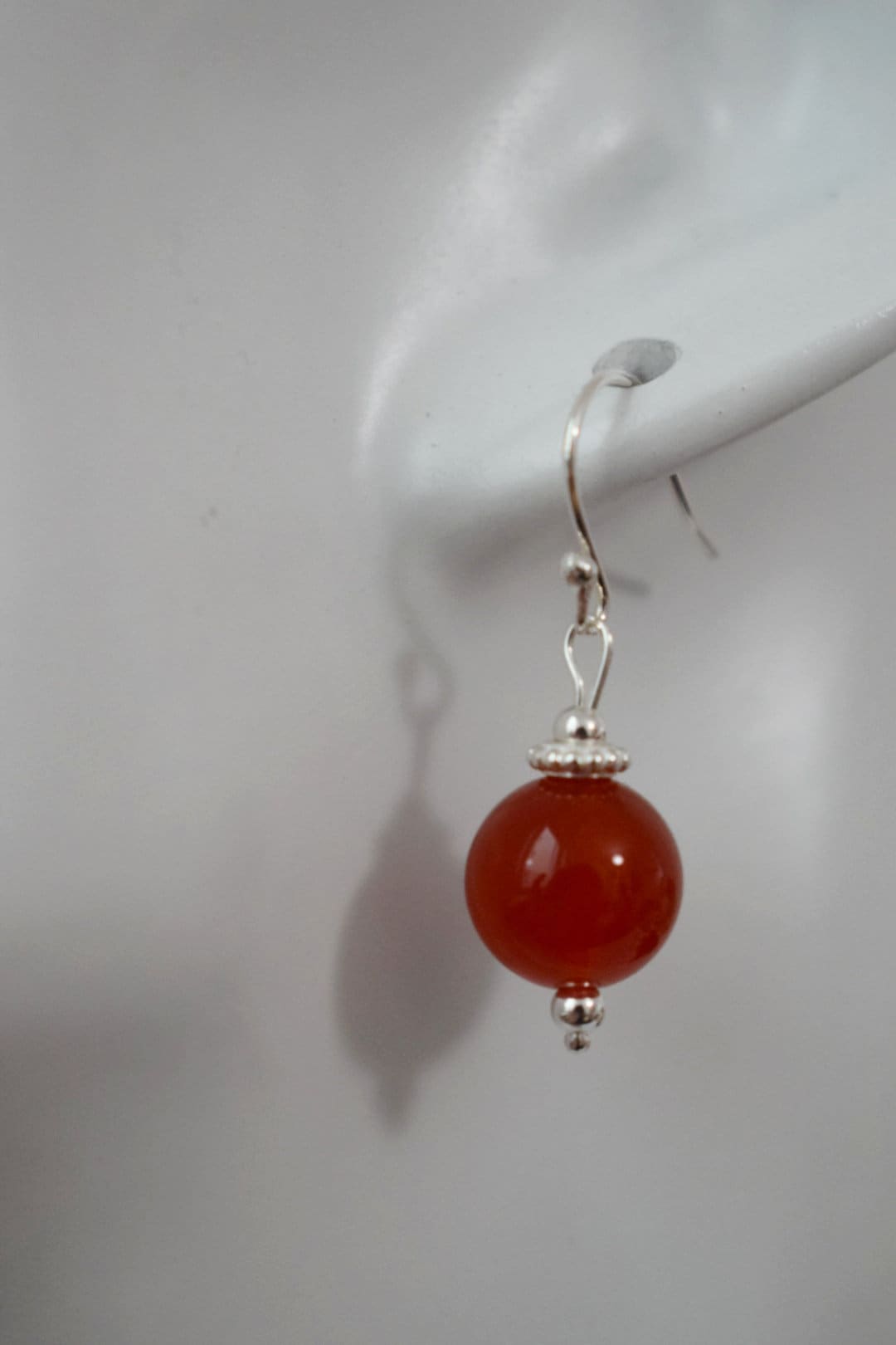 Carnelian Dangle Earrings, Sterling Silver Red Orange Gemstone Earrings, Natural Stone, Minimalist Jewelry, Gift For Her