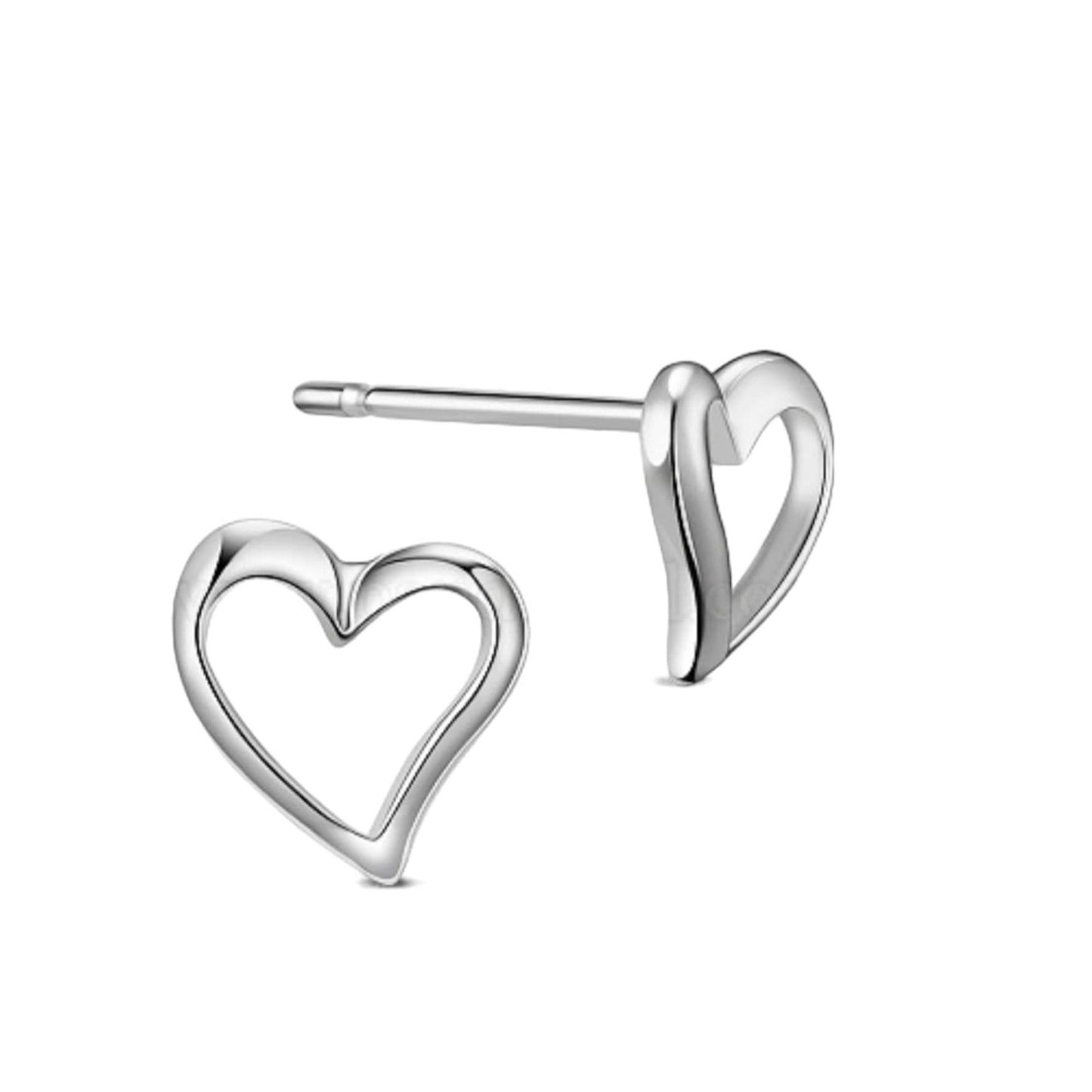 Sterling Silber Herz Ohrstecker • 925 Silber Herz Umriss Ohrringe • Offene Herz Ohrringe • Minimalistischer Schmuck • Muttertagsgeschenk
