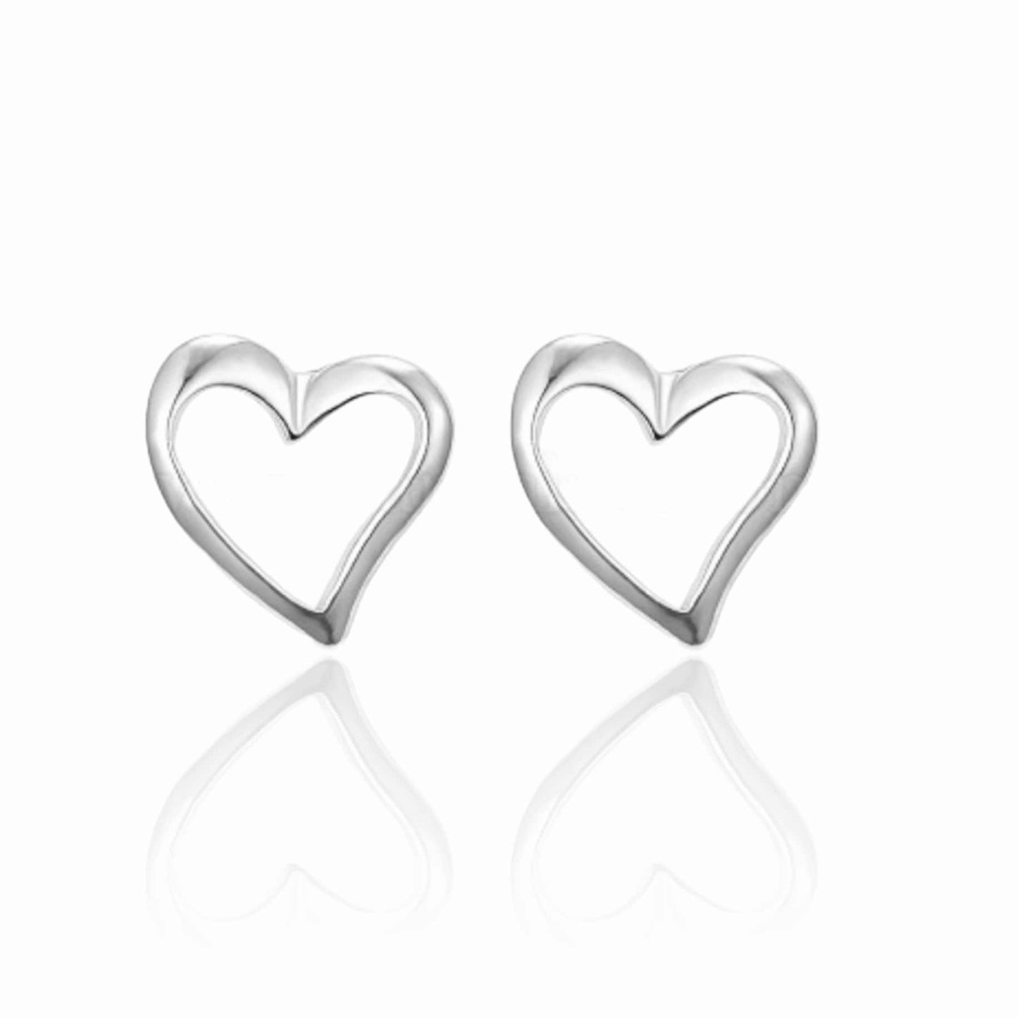 Sterling Silber Herz Ohrstecker • 925 Silber Herz Umriss Ohrringe • Offene Herz Ohrringe • Minimalistischer Schmuck • Muttertagsgeschenk