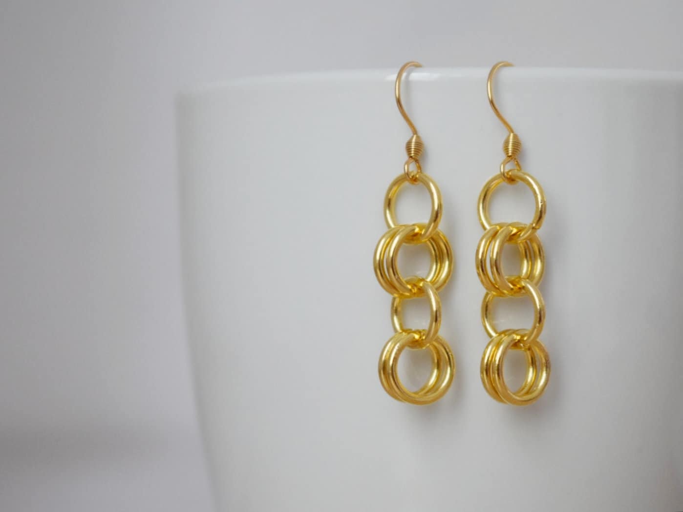 Geometrische Ohrhänger, 24 Karat vergoldete Edelstahlringe, Schmuckanhänger, Bestes Valentinstagsgeschenk für Sie
