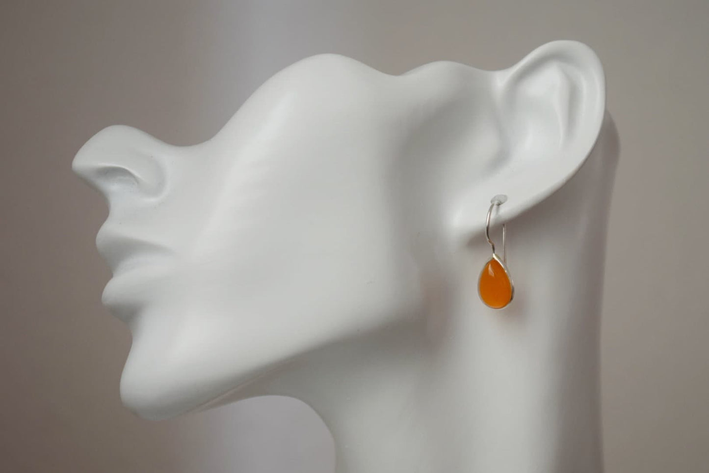 Karneol Sterling Silber Ohrringe, Tropfen orange Edelstein Ohrringe 925 Silber, Naturstein, Einzigartiges Schmuckgeschenk