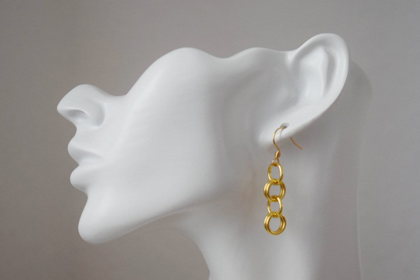 Geometrische Ohrhänger, 24 Karat vergoldete Edelstahlringe, Schmuckanhänger, Bestes Valentinstagsgeschenk für Sie