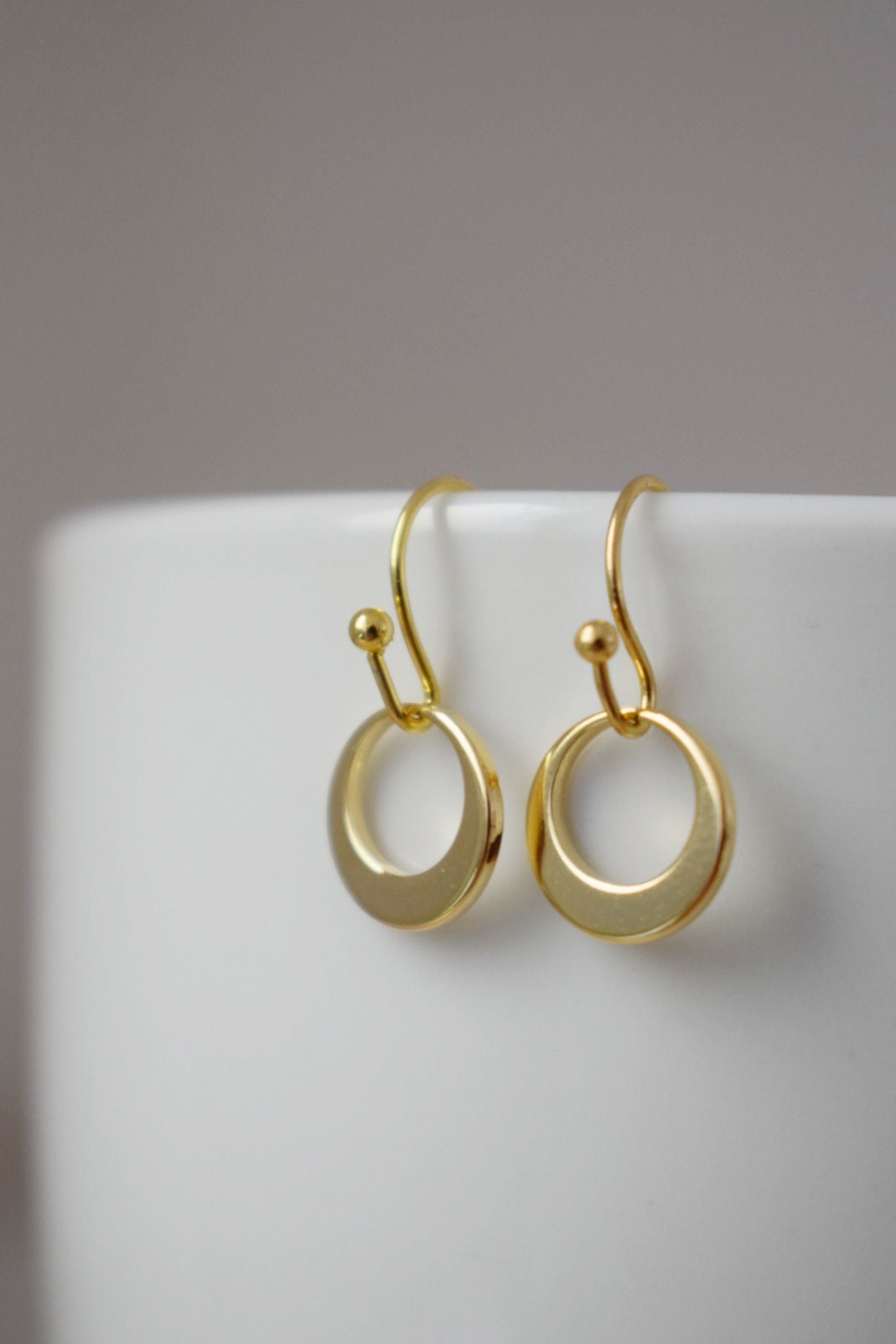 Goldene Kreisohrringe mit Ohrhaken aus chirurgischem Edelstahl, Leichte Ohrringe, Minimalistischer zierlicher Schmuck, Bestes Geschenk für Sie