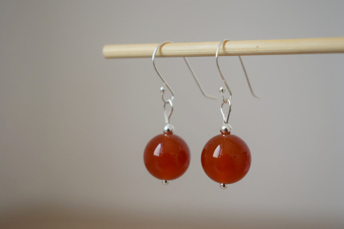Carnelian Earrings Sterling Silver, Gemstone Dangle Earrings, Carnelian Jewelry, Natural Stone Bead, Jewelry Gift For Her