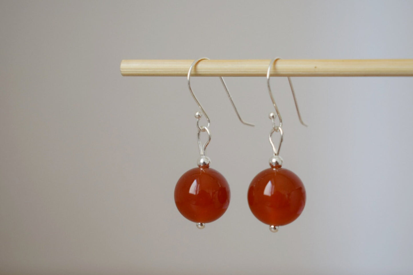 Carnelian Earrings Sterling Silver, Gemstone Dangle Earrings, Carnelian Jewelry, Natural Stone Bead, Jewelry Gift For Her