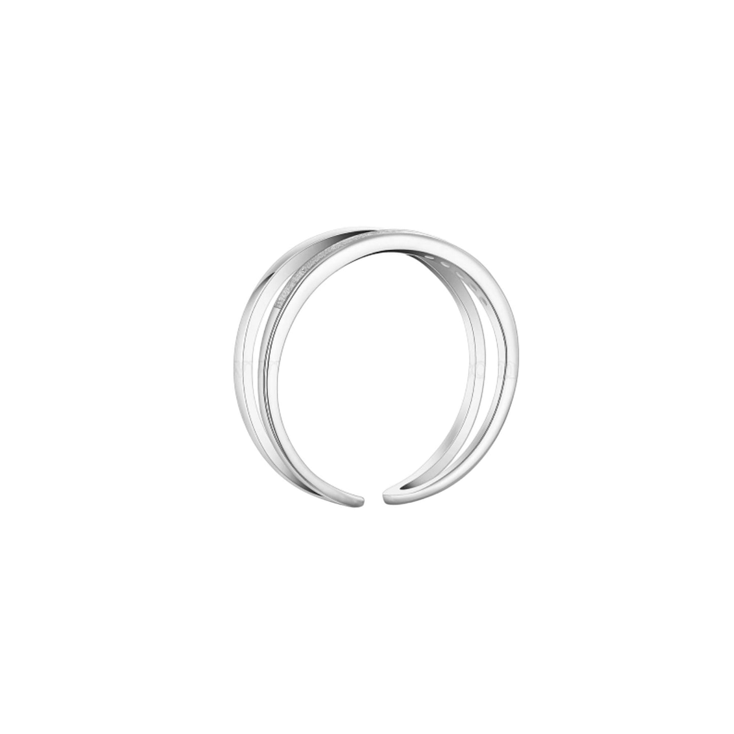925 Sterling Silber Doppelbandring mit Zirkonia, Stapelring, Silberschmuck, offener Ring, Muttertagsgeschenk, Einzigartiges Ringgeschenk