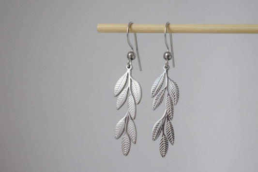 Leaf Earrings for women, Surgical stainless steel dangle earrings, Boho statement earrings, Lightweight jewelry, Best gift for her