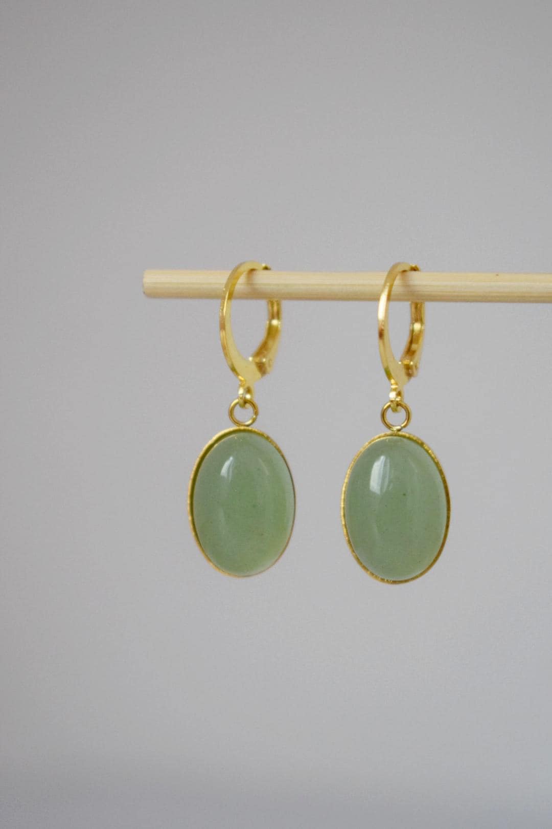 Aventurin Ohrringe für Frauen, Grüne Edelstein Ohrringe, Naturstein Ohrringe, Leichter Schmuck, Geschenk für Sie