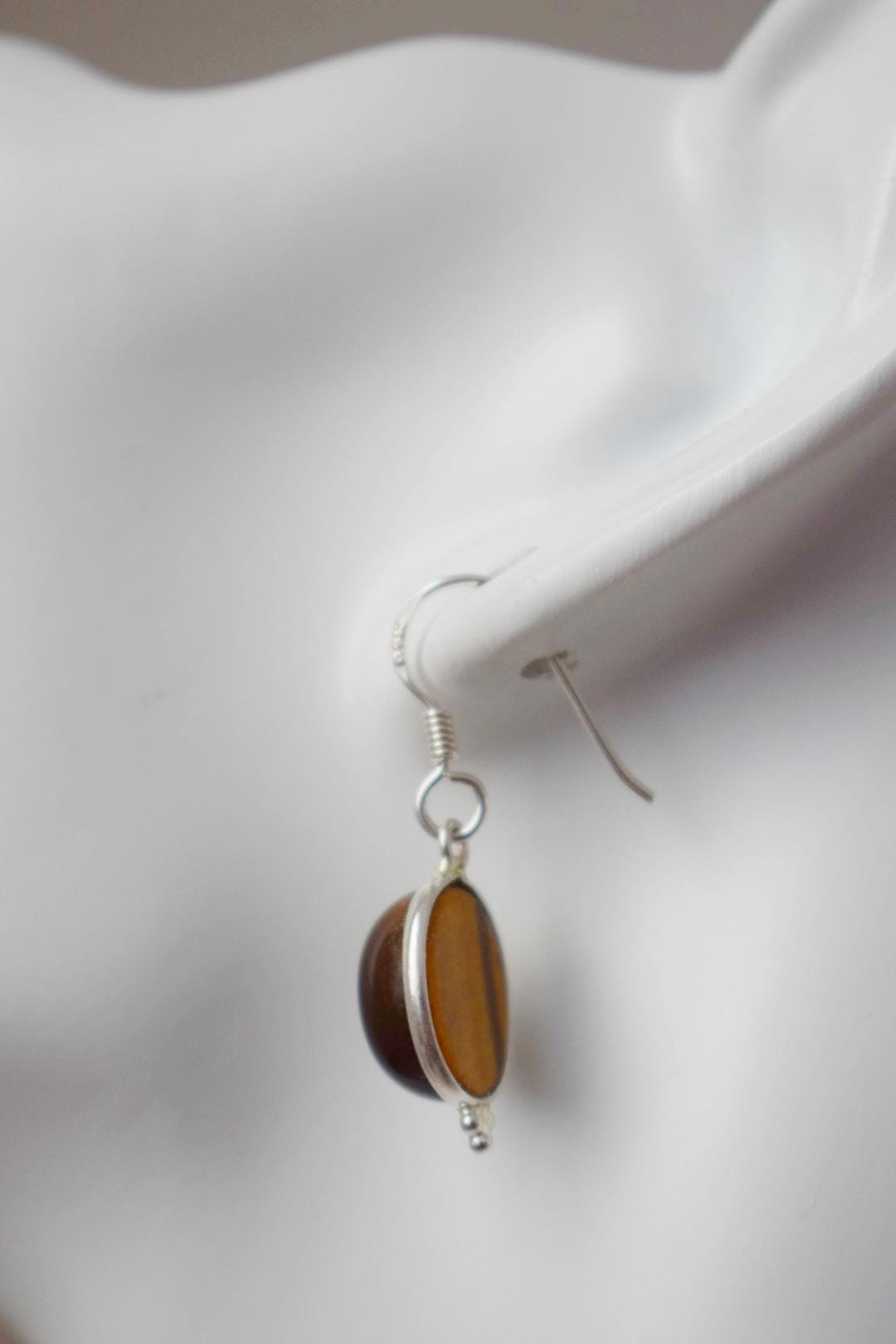 Tigerauge Sterling Silber Ohrringe, Tropfen Edelstein Ohrringe, Tigerauge Naturstein, Einzigartiger Schmuck, Bestes Weihnachtsgeschenk für Sie