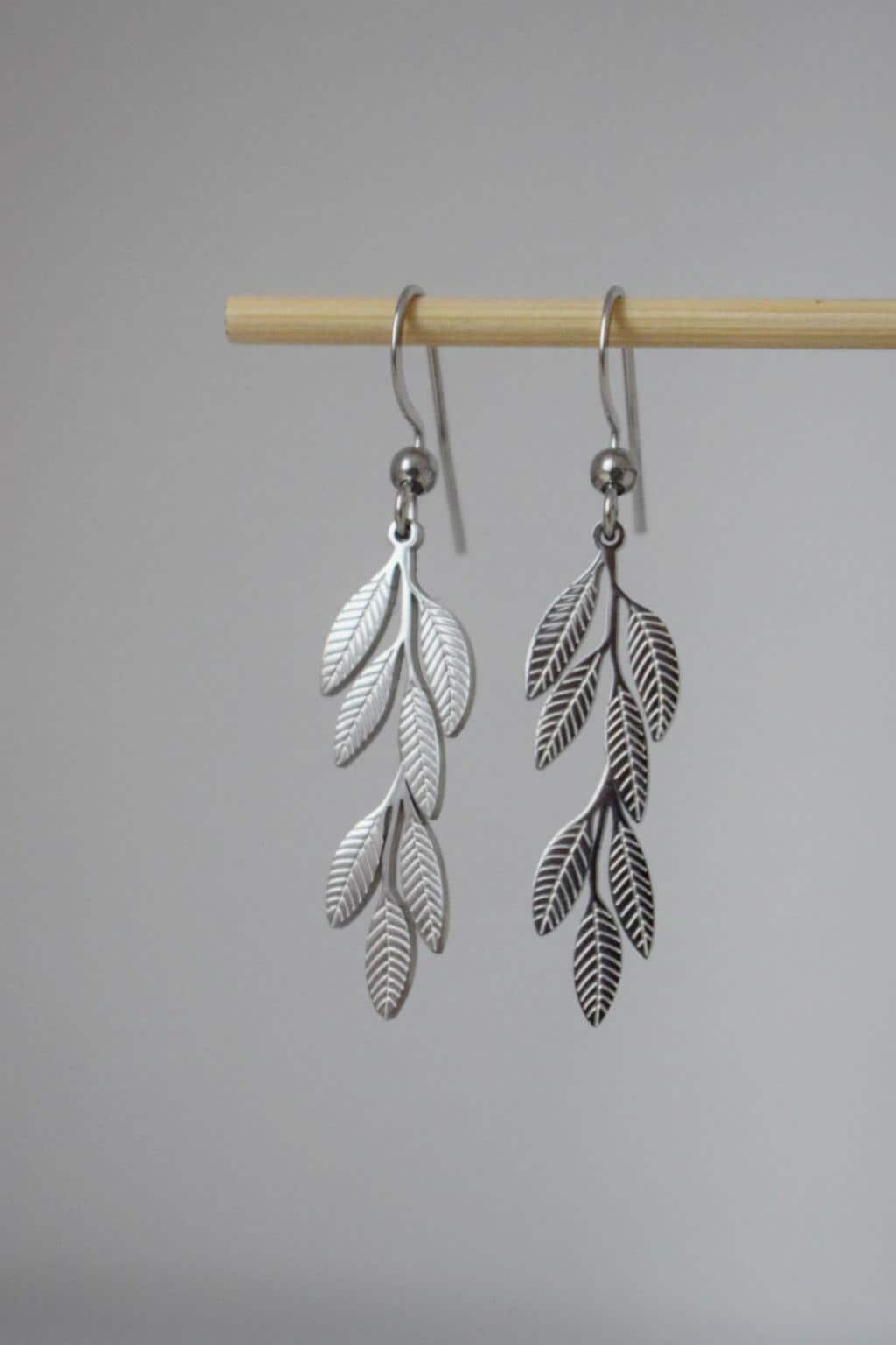 Blattohrringe für Frauen, Chirurgenstahl-Ohrhänger, Boho-Statement-Ohrringe, Leichter Schmuck, Bestes Geschenk für Sie