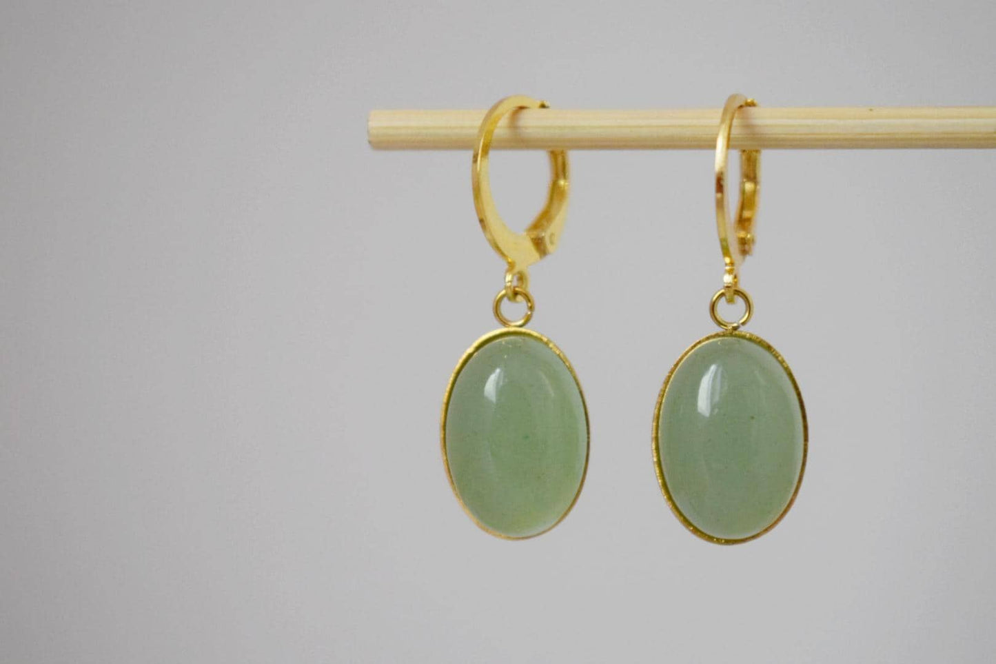 Aventurin Ohrringe für Frauen, Grüne Edelstein Ohrringe, Naturstein Ohrringe, Leichter Schmuck, Geschenk für Sie