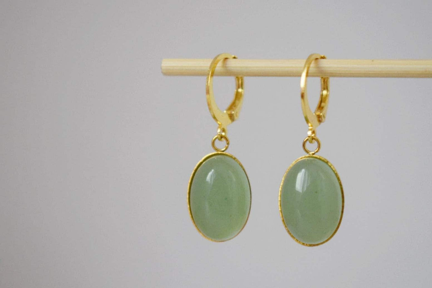 Aventurin Ohrringe für Frauen, Grüne Edelstein Ohrringe, Naturstein Ohrringe, Leichter Schmuck, Geschenk für Sie